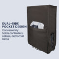kwmobile Gaming Konsolen Cover für Sony Playstation 5 / PS5 Abdeckung - Konsolen Staubschutz aus Polyester - flexible Konsolenhülle mit Seitentaschen - Dunkelgrau Dunkelgrau