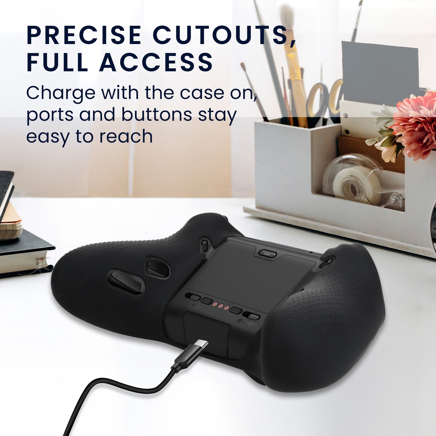 kwmobile flexibles Silikon Case kompatibel mit ASUS ROG Raikiri II Xbox Hülle - Schutzhülle für Handheld Konsole - Schwarz Schwarz