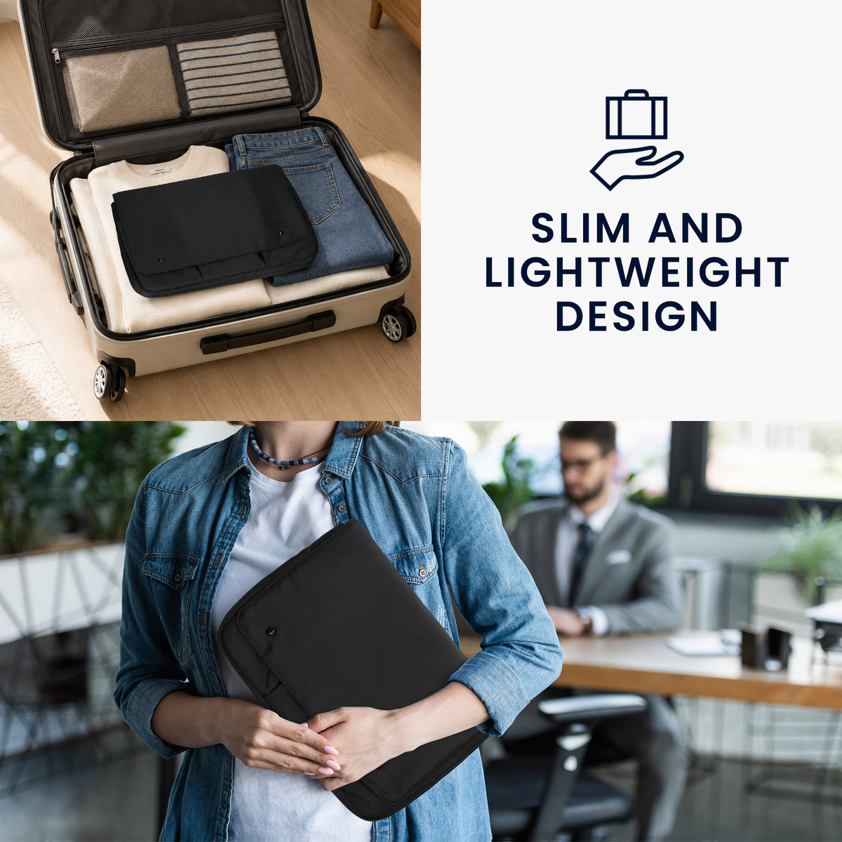 kwmobile Laptoptasche 14 Zoll Notebook - Schwarz