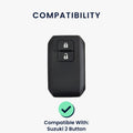 kwmobile Schlüsselhülle für Suzuki 2-Tasten Autoschlüssel Keyless Go Hülle - Autoschlüssel Schlüssel Hülle aus TPU Silikon - Schlüsselschutz Gehäuse in Schwarz matt Schwarz Schwarz matt