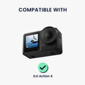 kwmobile Silikonhülle für DJI Action 4 Hülle - rutschfestes Cover aus Silikon für Action Cam - Schwarz Schwarz