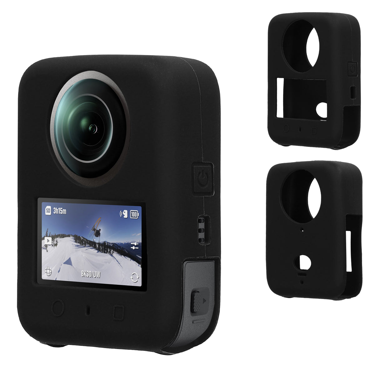 kwmobile Silikonhülle für DJI Osmo 360 Hülle - rutschfestes Cover aus Silikon für Action Cam - Schwarz Schwarz