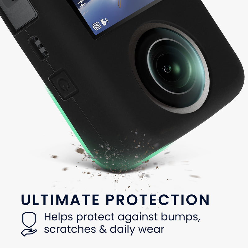 kwmobile Silikonhülle für DJI Osmo 360 Hülle - rutschfestes Cover aus Silikon für Action Cam - Schwarz Schwarz