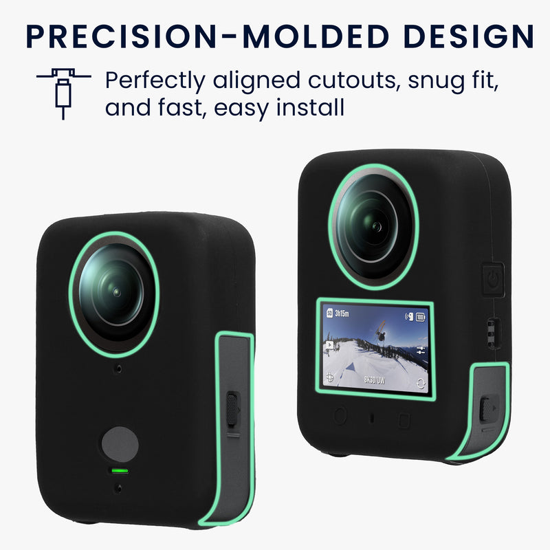 kwmobile Silikonhülle für DJI Osmo 360 Hülle - rutschfestes Cover aus Silikon für Action Cam - Schwarz Schwarz