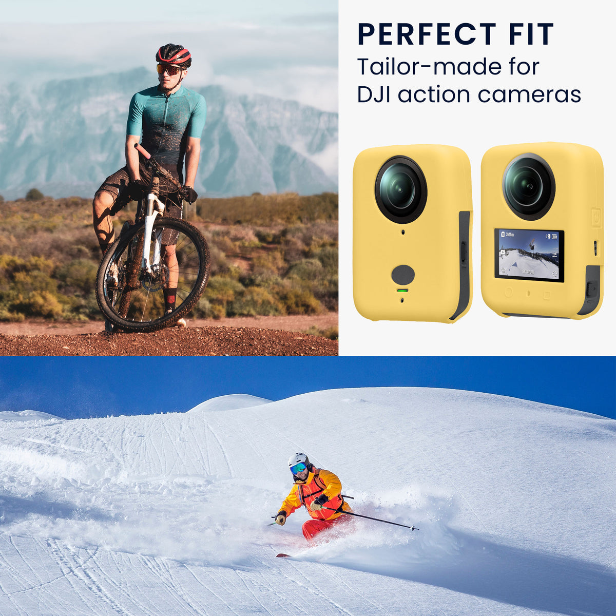 kwmobile Silikonhülle für DJI Osmo 360 Hülle - rutschfestes Cover aus Silikon für Action Cam - Gelb Gelb
