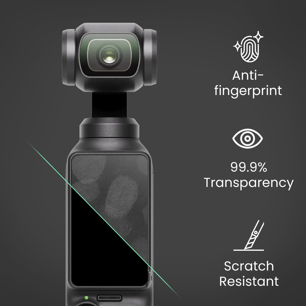 kwmobile 2x Kamera Displayschutz für DJI Osmo Pocket 4 / Pocket 3 Folie - 9H Härtegrad für Action Cam & Kompaktkamera - Schutzfolie für Display und Linse - Objektivschutz Transparent