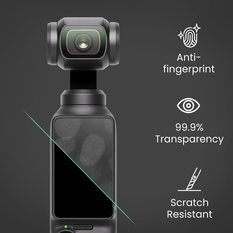 kwmobile 2x Kamera Displayschutz für DJI Osmo Pocket 4 / Pocket 3 Folie - 9H Härtegrad für Action Cam & Kompaktkamera - Schutzfolie für Display und Linse - Objektivschutz Transparent