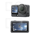 kwmobile 3x Kamera Displayschutz für DJI Osmo Active 6 / Action 6 Folie - 9H Härtegrad für Action Cam & Kompaktkamera - Schutzfolie für Display und Linse - Objektivschutz Transparent