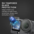 kwmobile 3x Kamera Displayschutz für DJI Osmo Active 6 / Action 6 Folie - 9H Härtegrad für Action Cam & Kompaktkamera - Schutzfolie für Display und Linse - Objektivschutz Transparent