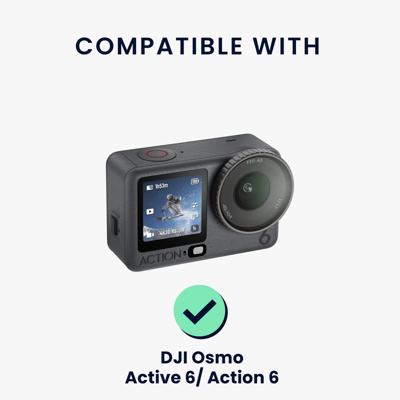 kwmobile 3x Kamera Displayschutz für DJI Osmo Active 6 / Action 6 Folie - 9H Härtegrad für Action Cam & Kompaktkamera - Schutzfolie für Display und Linse - Objektivschutz Transparent