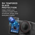 kwmobile 3x Kamera Displayschutz für DJI Osmo Active 5 Pro Folie - 9H Härtegrad für Action Cam & Kompaktkamera - Schutzfolie für Display und Linse - Objektivschutz Transparent