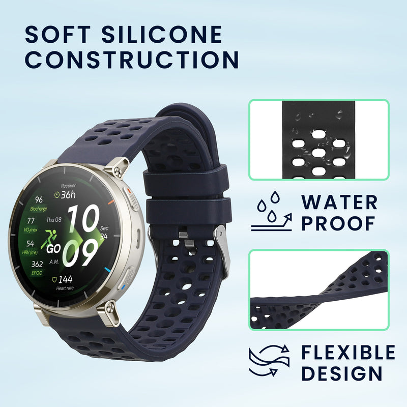 kwmobile 2x Uhrenarmband für Amazfit Active3 Premium Armband - Fitnesstracker Band Set aus TPU Silikon - Ersatzarmband Smartwatch - Schwarz Dunkelblau Schwarz  [dsg01]