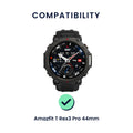 kwmobile 2x Uhrenarmband für Amazfit T-Rex3 Pro 44mm Armband - Fitnesstracker Band Set aus TPU Silikon - Ersatzarmband Smartwatch - Schwarz Dunkelblau Schwarz  [dsg01]
