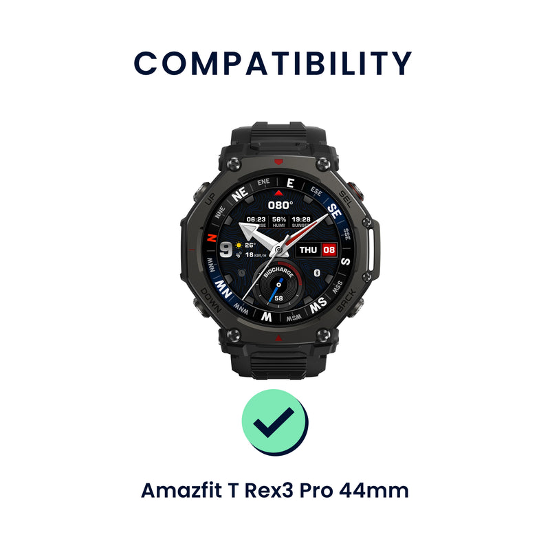 kwmobile 2x Uhrenarmband für Amazfit T-Rex3 Pro 44mm Armband - Fitnesstracker Band Set aus TPU Silikon - Ersatzarmband Smartwatch - Schwarz Dunkelblau Schwarz  [dsg01]