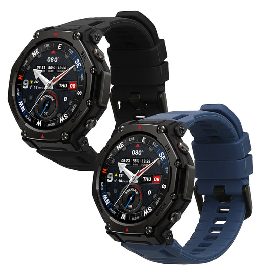 2x Silicone Replacement Strap for Amazfit T-Rex3 Pro 44mm