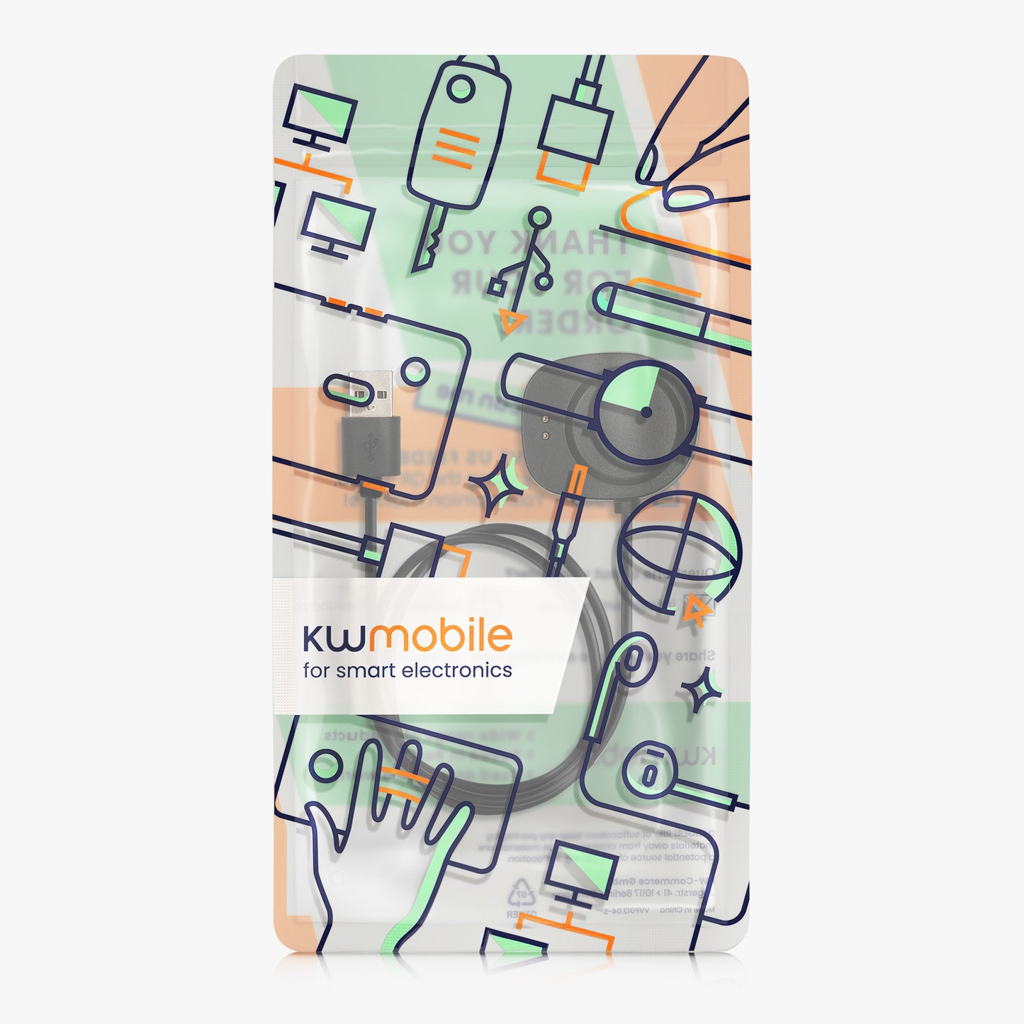 kwmobile Smartwatch Ladekabel für Amazfit Active3 Premium / T-Rex3 PRO / Active Max USB Ladekabel für Smartwatch - Smart Watch Aufladekabel - Fitnesstracker Ersatzkabel - Schwarz Schwarz