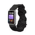 kwmobile Ersatz Armband kompatibel mit Huawei Band 11 / Band 11 Pro - Smartwatch Scrunchie Haargummi Design Schwarz - Innenmaße Schwarz