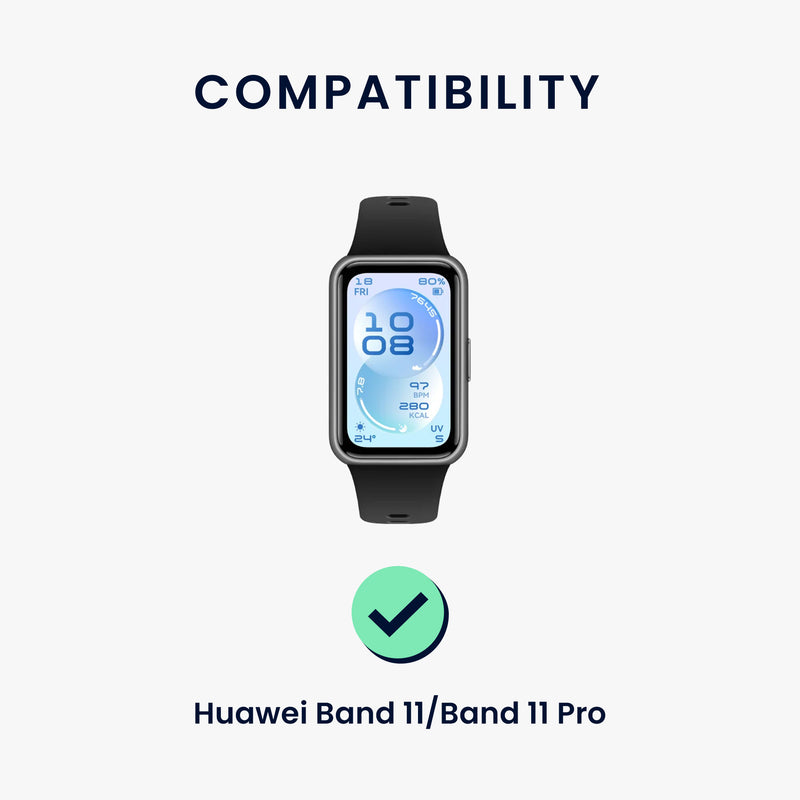 kwmobile Ersatz Armband kompatibel mit Huawei Band 11 / Band 11 Pro - Smartwatch Scrunchie Haargummi Design Schwarz - Innenmaße Schwarz