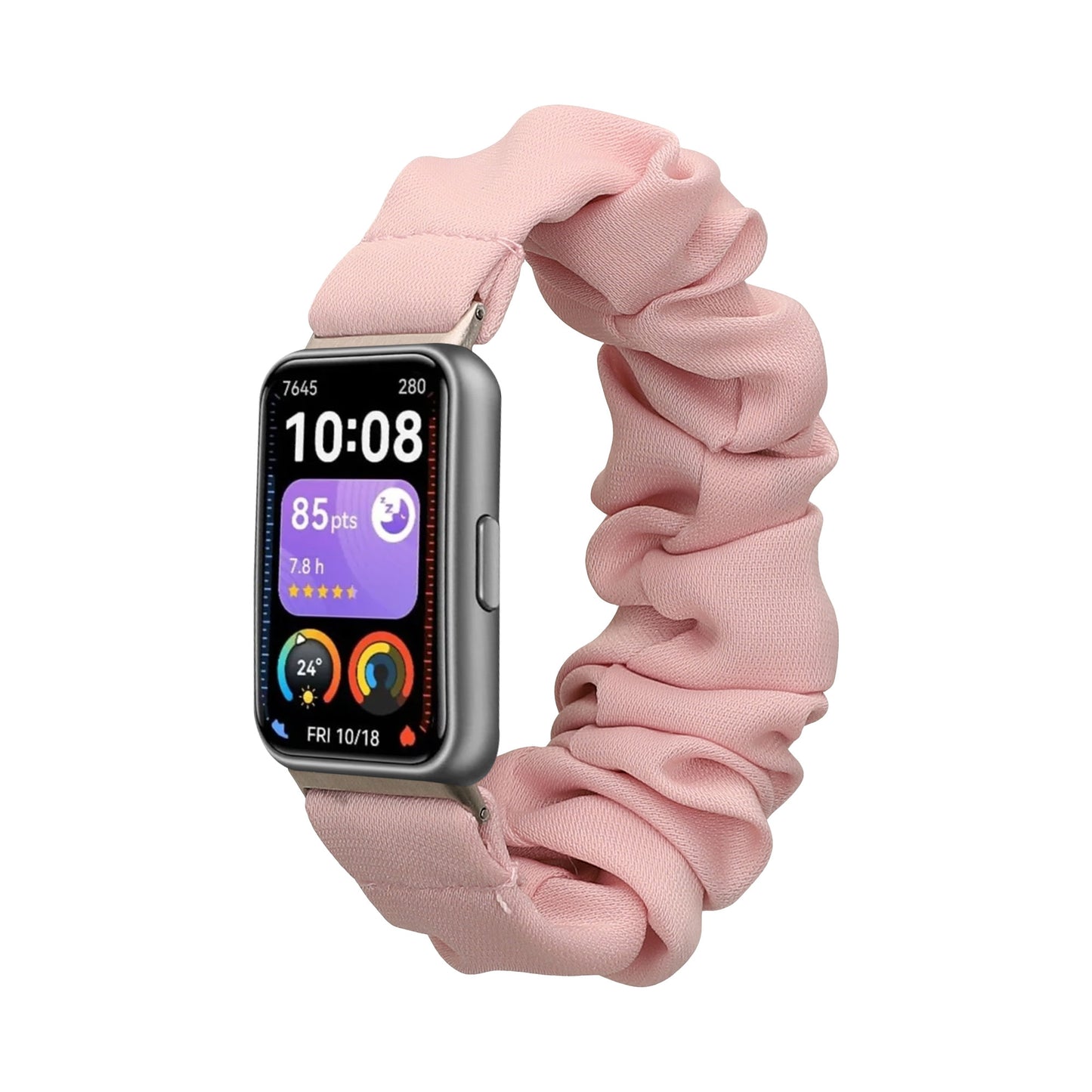 kwmobile Ersatz Armband kompatibel mit Huawei Band 11 / Band 11 Pro - Smartwatch Scrunchie Haargummi Design Altrosa - Innenmaße Altrosa