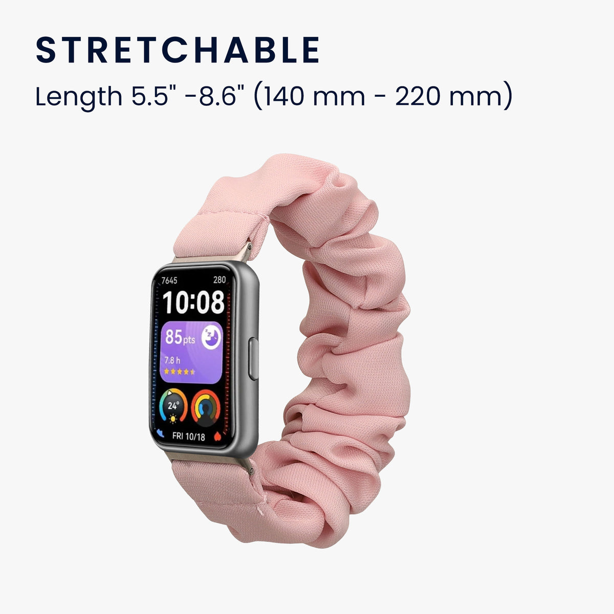 kwmobile Ersatz Armband kompatibel mit Huawei Band 11 / Band 11 Pro - Smartwatch Scrunchie Haargummi Design Altrosa - Innenmaße Altrosa