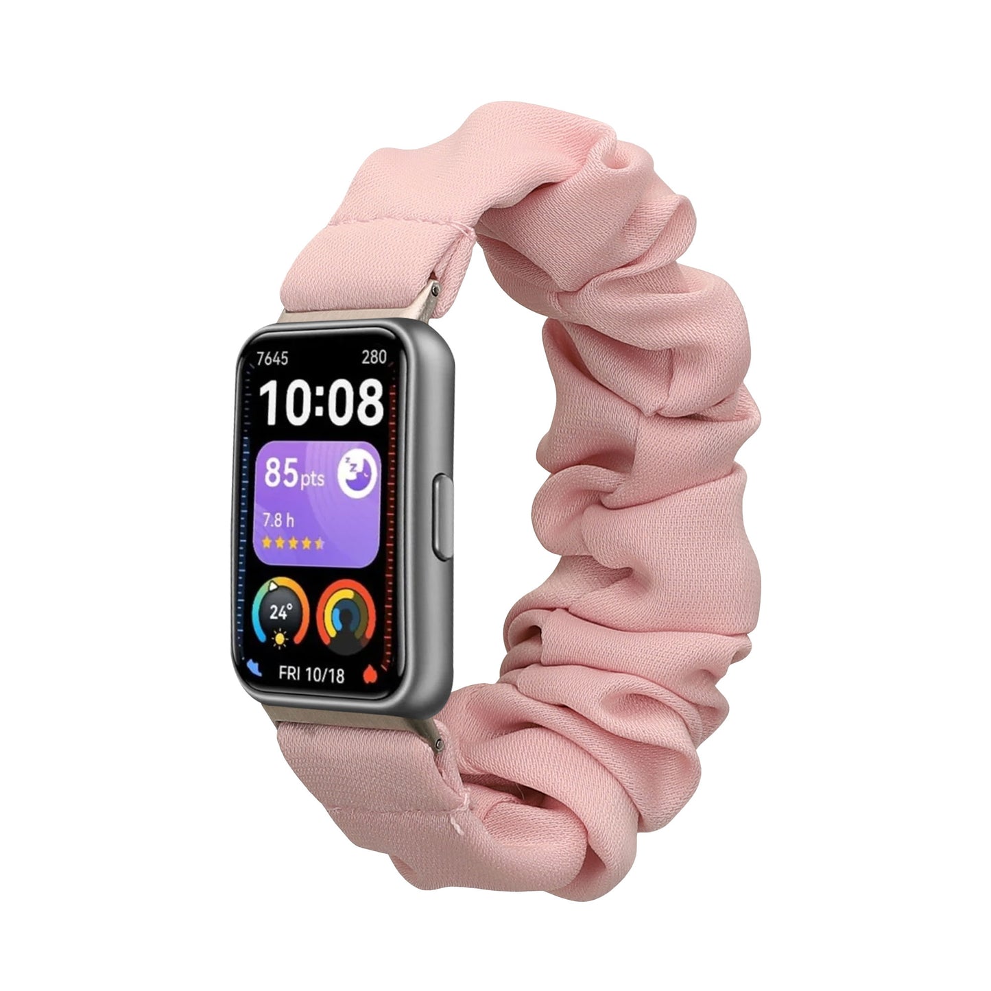 kwmobile Ersatz Armband kompatibel mit Huawei Band 11 / Band 11 Pro - Smartwatch Scrunchie Haargummi Design Altrosa - Innenmaße Altrosa