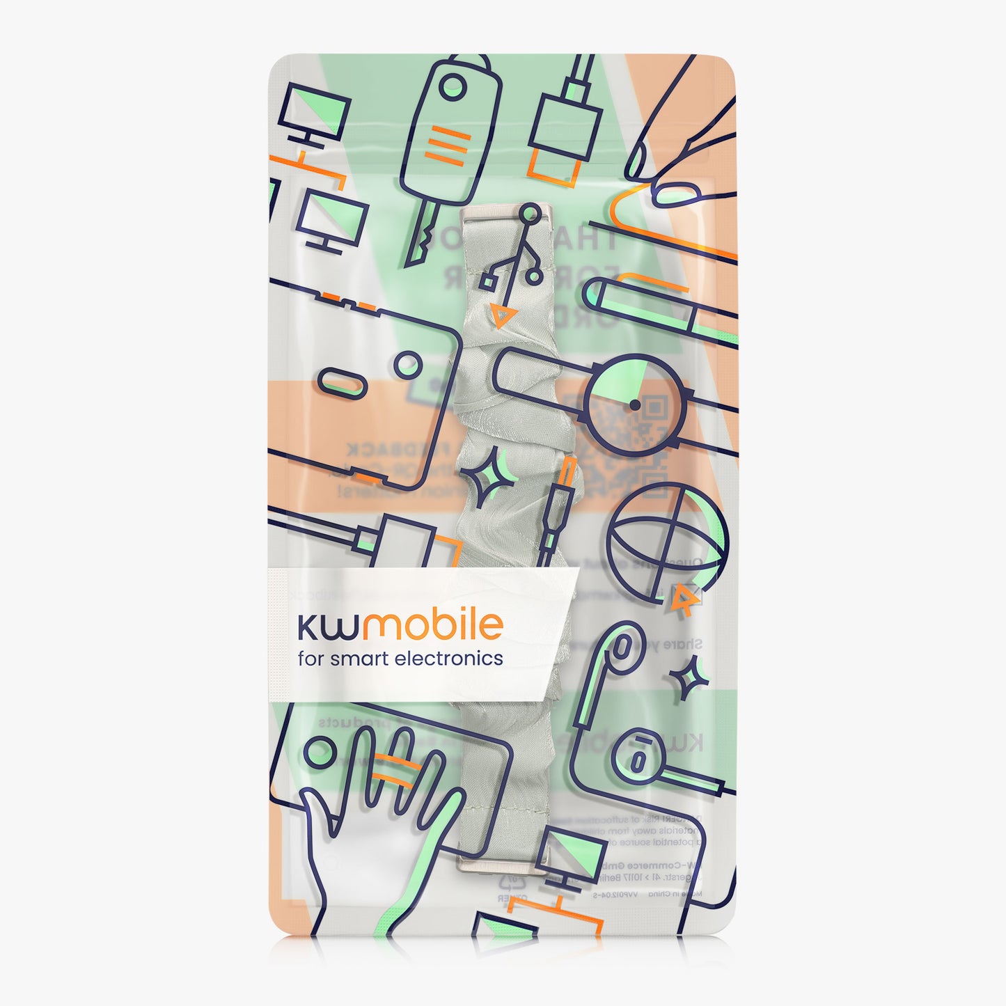 kwmobile Ersatz Armband kompatibel mit Huawei Band 11 / Band 11 Pro - Smartwatch Scrunchie Haargummi Design Pastellgrün - Innenmaße Pastellgrün