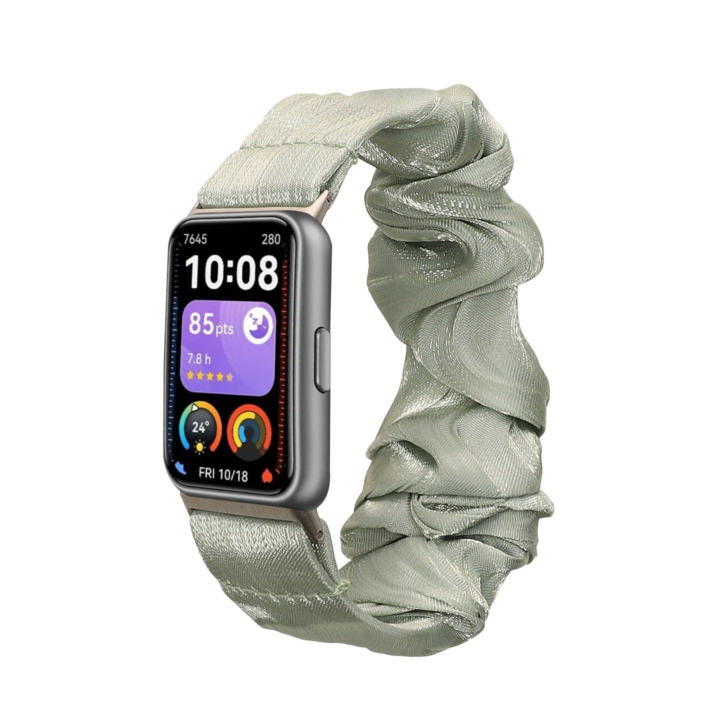 kwmobile Ersatz Armband kompatibel mit Huawei Band 11 / Band 11 Pro - Smartwatch Scrunchie Haargummi Design Pastellgrün - Innenmaße Pastellgrün