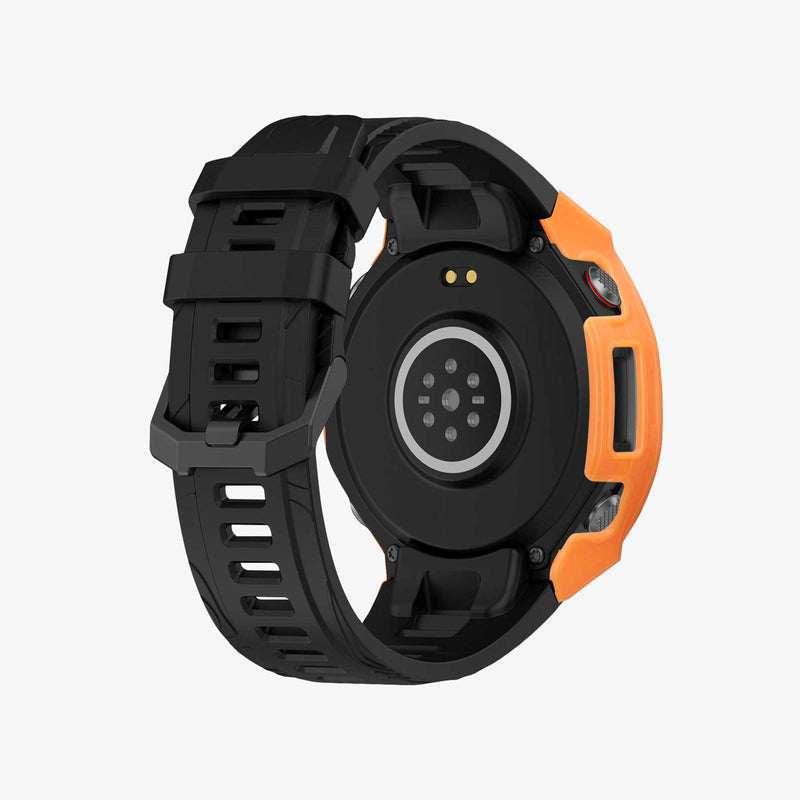 kwmobile 2x Hülle kompatibel mit Amazfit T-Rex3 Pro 44mm - Fitnesstracker Case Set Schwarz Orange - ohne Tracker Schwarz  [dsg01]