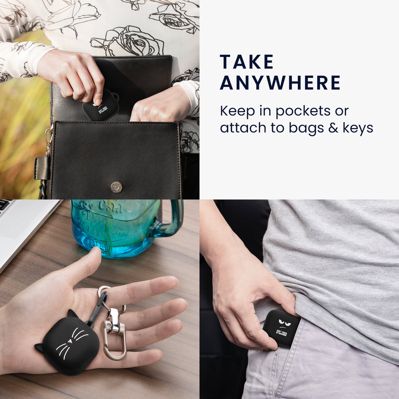 kwmobile Design Schutzhülle für Anker Soundcore P30i Hülle - TPU Silikon Case für Kopfhörer Ladecase - stoßfestes Cover mit Karabiner - Weiß Schwarz Schwarz Weiß  [dsg01]