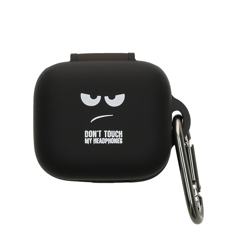 kwmobile Design Schutzhülle für Anker Soundcore P30i Hülle - TPU Silikon Case für Kopfhörer Ladecase - stoßfestes Cover mit Karabiner - Weiß Schwarz Schwarz Weiß  [dsg01]