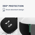 kwmobile Design Schutzhülle für Anker Soundcore Liberty 4 Pro Hülle - TPU Silikon Case für Kopfhörer Ladecase - stoßfestes Cover mit Karabiner - Weiß Schwarz Schwarz Weiß  [dsg01]