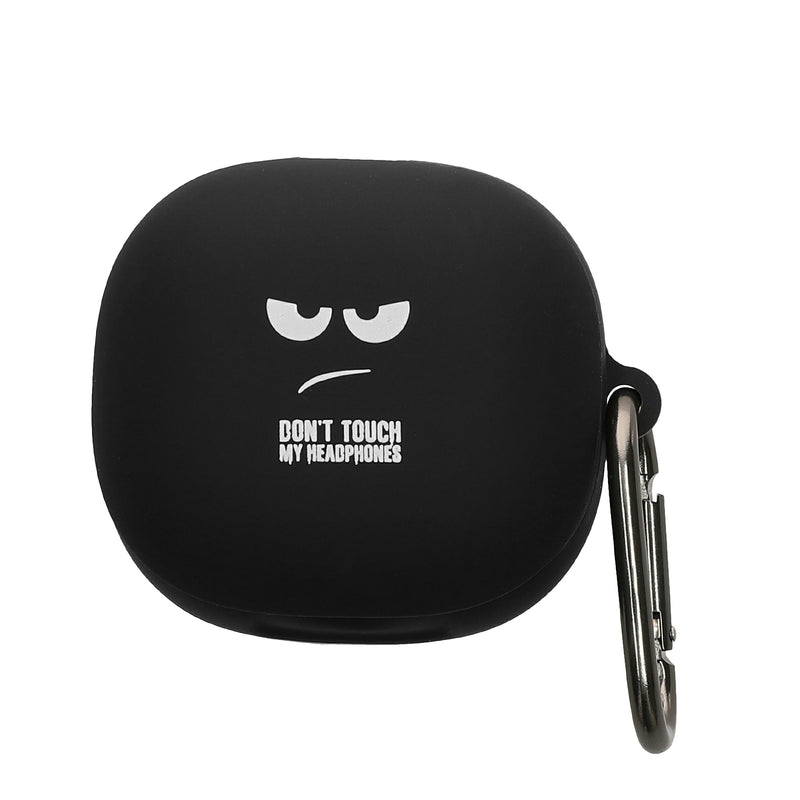 kwmobile Design Schutzhülle für Anker Soundcore Liberty 4 Pro Hülle - TPU Silikon Case für Kopfhörer Ladecase - stoßfestes Cover mit Karabiner - Weiß Schwarz Schwarz Weiß  [dsg01]