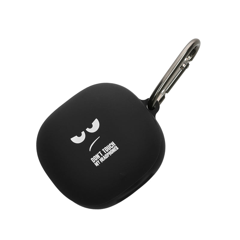 kwmobile Design Schutzhülle für Anker Soundcore Liberty 4 Pro Hülle - TPU Silikon Case für Kopfhörer Ladecase - stoßfestes Cover mit Karabiner - Weiß Schwarz Schwarz Weiß  [dsg01]