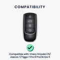 kwmobile Autoschlüssel Hülle kompatibel mit Chery Omoda C5 / Jaecoo 7 / Tiggo 7 Pro 8 Pro / Arrizo 5 - Schlüsselhülle Silikon Cover - Schwarz Gold Schwarz
