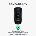 kwmobile Schlüsselhülle für Chery Omoda C5 / Jaecoo 7 / Tiggo 7 Pro 8 Pro / Arrizo 5 Hülle - Autoschlüssel Schlüssel Hülle aus TPU Silikon - Schlüsselschutz Gehäuse in Schwarz matt Schwarz Schwarz matt