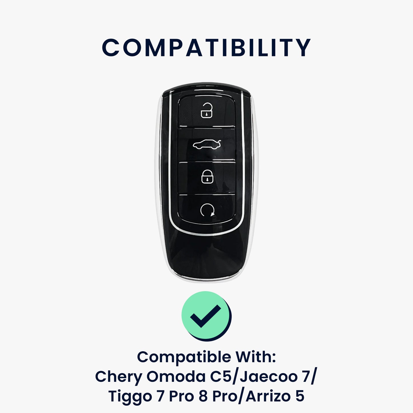 kwmobile Schlüsselhülle für Chery Omoda C5 / Jaecoo 7 / Tiggo 7 Pro 8 Pro / Arrizo 5 Hülle - Autoschlüssel Schlüssel Hülle aus TPU Silikon - Schlüsselschutz Gehäuse in Schwarz matt Schwarz Schwarz matt
