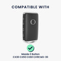 kwmobile Autoschlüssel Hülle kompatibel mit Mazda 3-Tasten CX30 CX50 CX60 CX90 MX-30 Hülle - TPU Schlüsselhülle - Schlüssel Cover in Schwarz - Mit Schlüsselring Schwarz