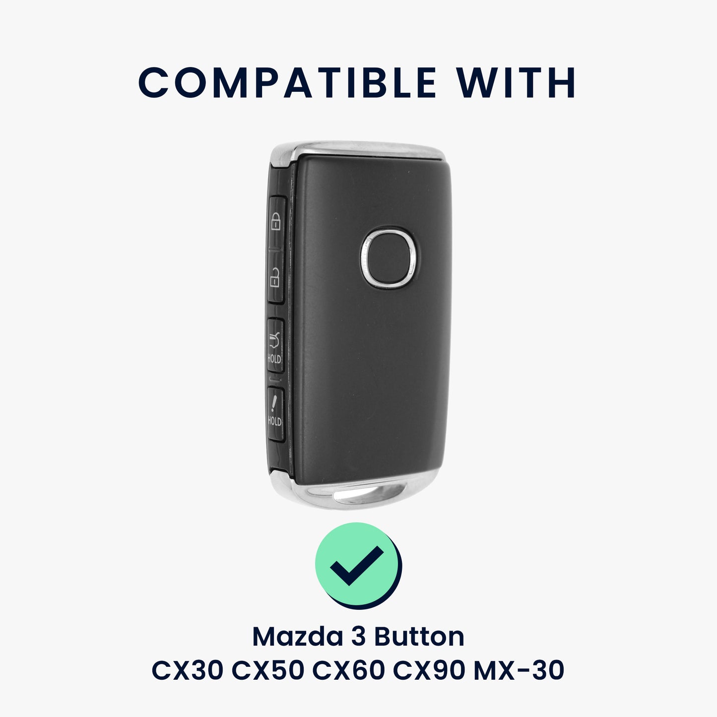 kwmobile Autoschlüssel Hülle kompatibel mit Mazda 3-Tasten CX30 CX50 CX60 CX90 MX-30 Hülle - TPU Schlüsselhülle - Schlüssel Cover in Schwarz - Mit Schlüsselring Schwarz