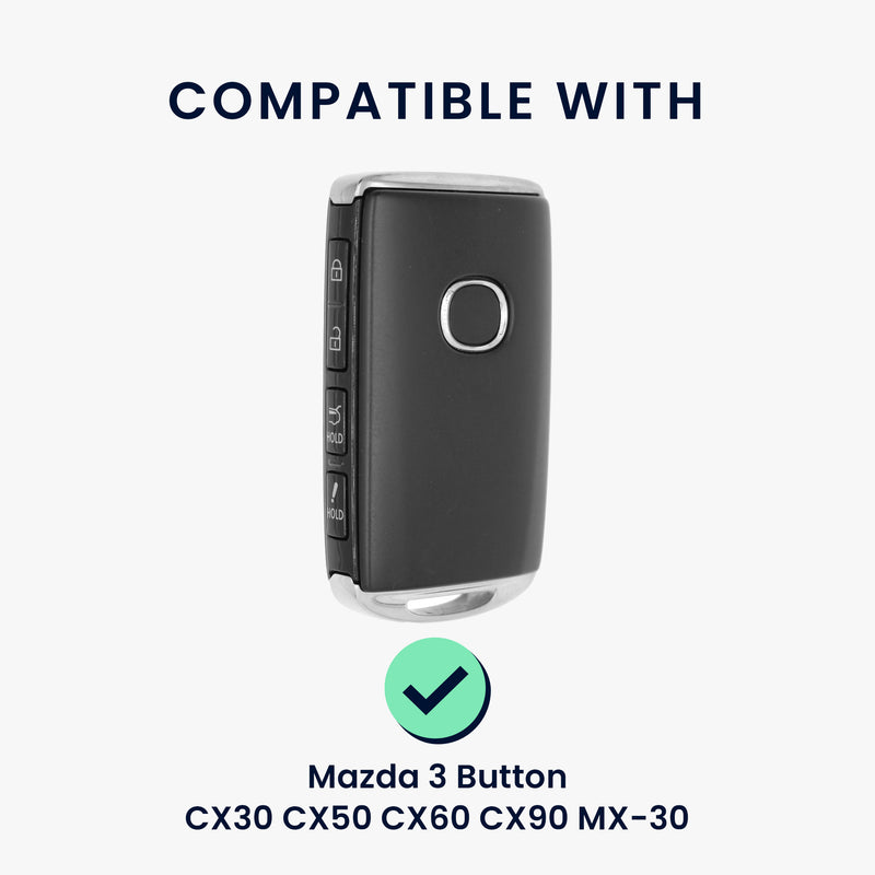 kwmobile Autoschlüssel Hülle kompatibel mit Mazda 3-Tasten CX30 CX50 CX60 CX90 MX-30 Hülle - TPU Schlüsselhülle - Schlüssel Cover in Schwarz - Mit Schlüsselring Schwarz