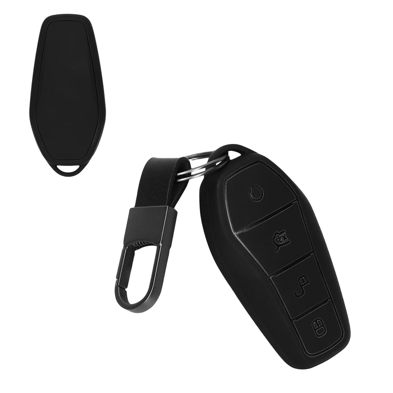 kwmobile Autoschlüssel Hülle kompatibel mit BYD Atto 3 / Sealion / Han / Tang / Dolphin / Seal Hülle - TPU Schlüsselhülle - Schlüssel Cover in Schwarz - Mit Schlüsselring Schwarz