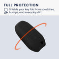kwmobile Autoschlüssel Hülle kompatibel mit Peugeot Citroen 3-Tasten Smartkey Autoschlüssel (nur Keyless Go) Hülle - TPU Schlüsselhülle - Schlüssel Cover in Schwarz - Mit Schlüsselring Schwarz