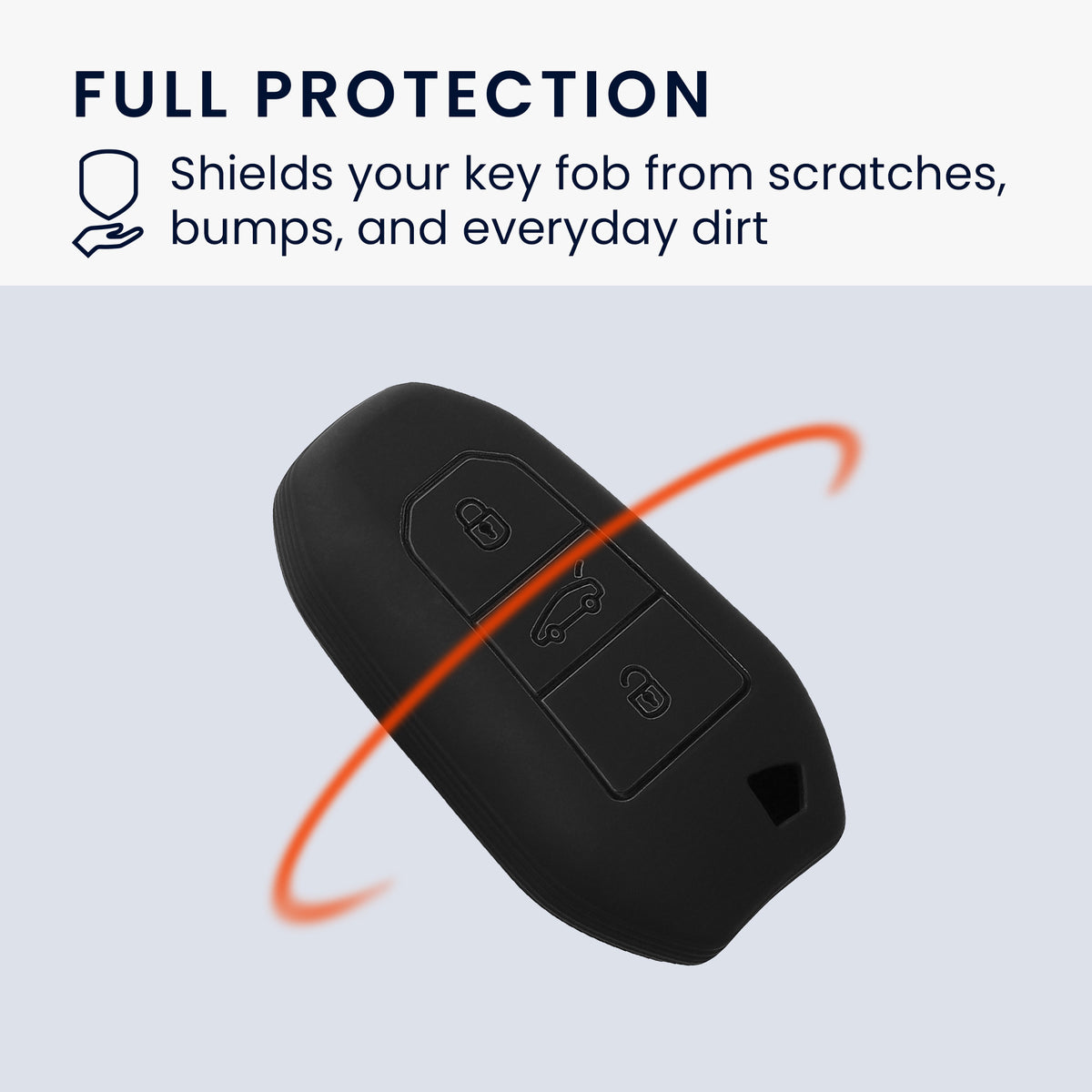 kwmobile Autoschlüssel Hülle kompatibel mit Peugeot Citroen 3-Tasten Smartkey Autoschlüssel (nur Keyless Go) Hülle - TPU Schlüsselhülle - Schlüssel Cover in Schwarz - Mit Schlüsselring Schwarz