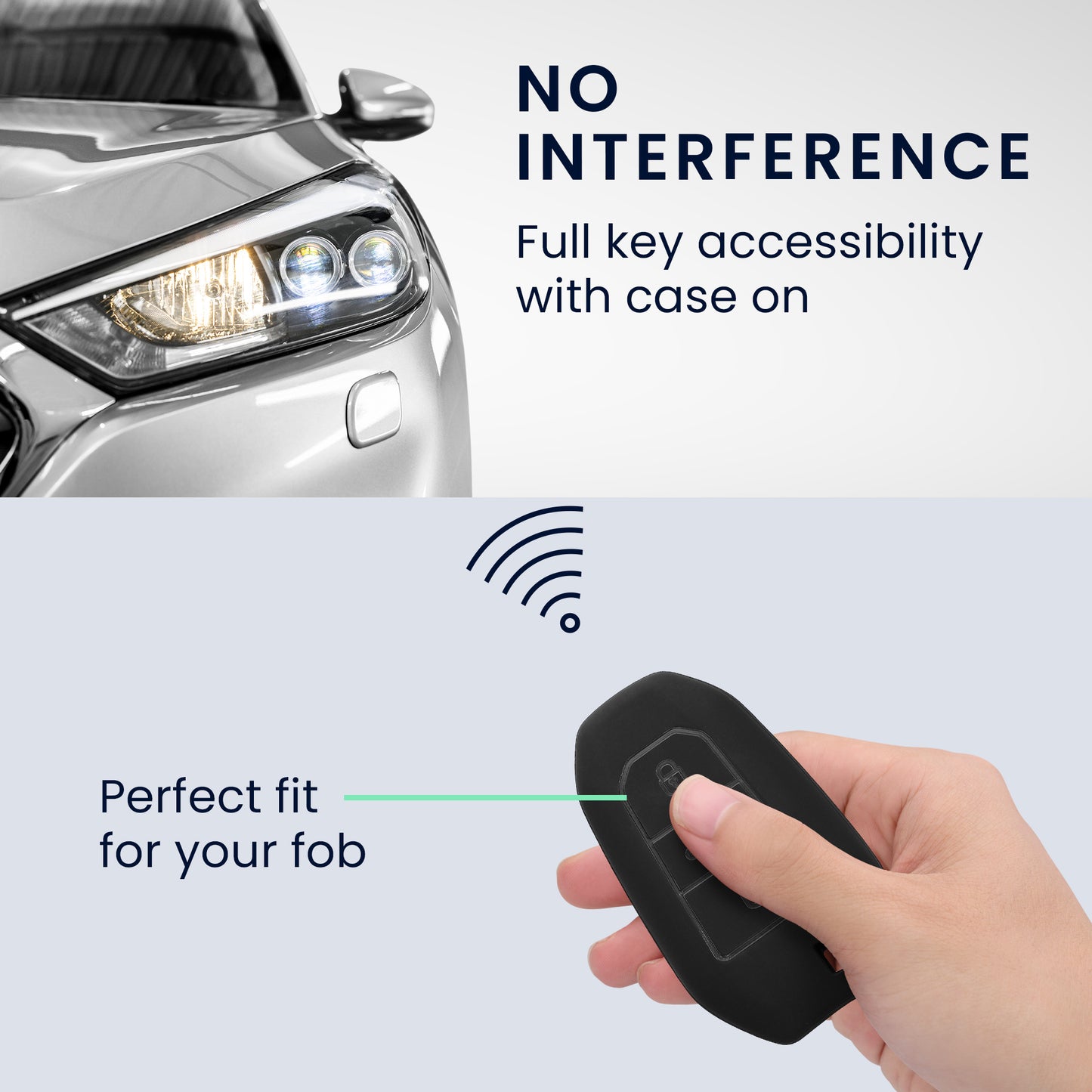 kwmobile Autoschlüssel Hülle kompatibel mit Peugeot Citroen 3-Tasten Smartkey Autoschlüssel (nur Keyless Go) Hülle - TPU Schlüsselhülle - Schlüssel Cover in Schwarz - Mit Schlüsselring Schwarz