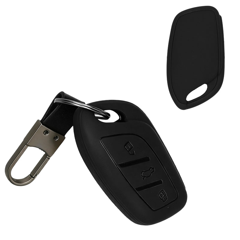 kwmobile Autoschlüssel Hülle kompatibel mit MG 3-Tasten ZS MG4 MG5 MG6 Hülle - TPU Schlüsselhülle - Schlüssel Cover in Schwarz - Mit Schlüsselring Schwarz