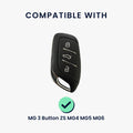 kwmobile Autoschlüssel Hülle kompatibel mit MG 3-Tasten ZS MG4 MG5 MG6 Hülle - TPU Schlüsselhülle - Schlüssel Cover in Schwarz - Mit Schlüsselring Schwarz