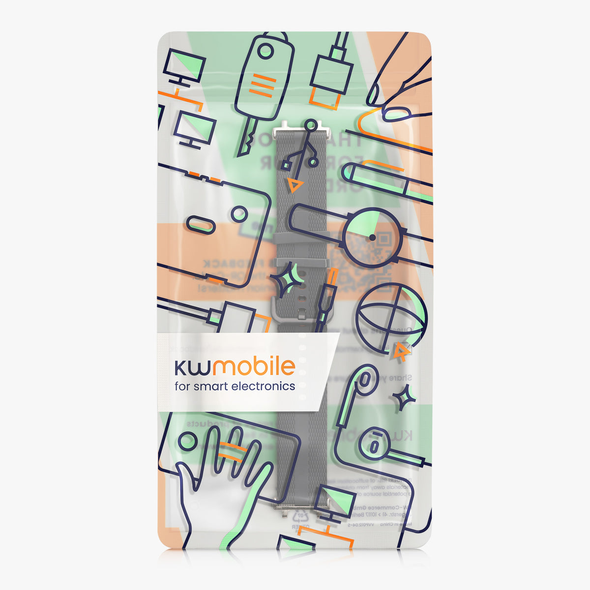 kwmobile Silikon Uhrenarmband für Amazfit Active Edge (A2212) Armband - Ersatzarmband für Fitnesstracker - Wechselarmband Smartwatch - Schwarz Orange Schwarz
