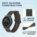 kwmobile Silikon Uhrenarmband für Amazfit Active Edge (A2212) Armband - Ersatzarmband für Fitnesstracker - Wechselarmband Smartwatch - Schwarz Orange Schwarz