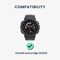 kwmobile Silikon Uhrenarmband für Amazfit Active Edge (A2212) Armband - Ersatzarmband für Fitnesstracker - Wechselarmband Smartwatch - Schwarz Orange Schwarz