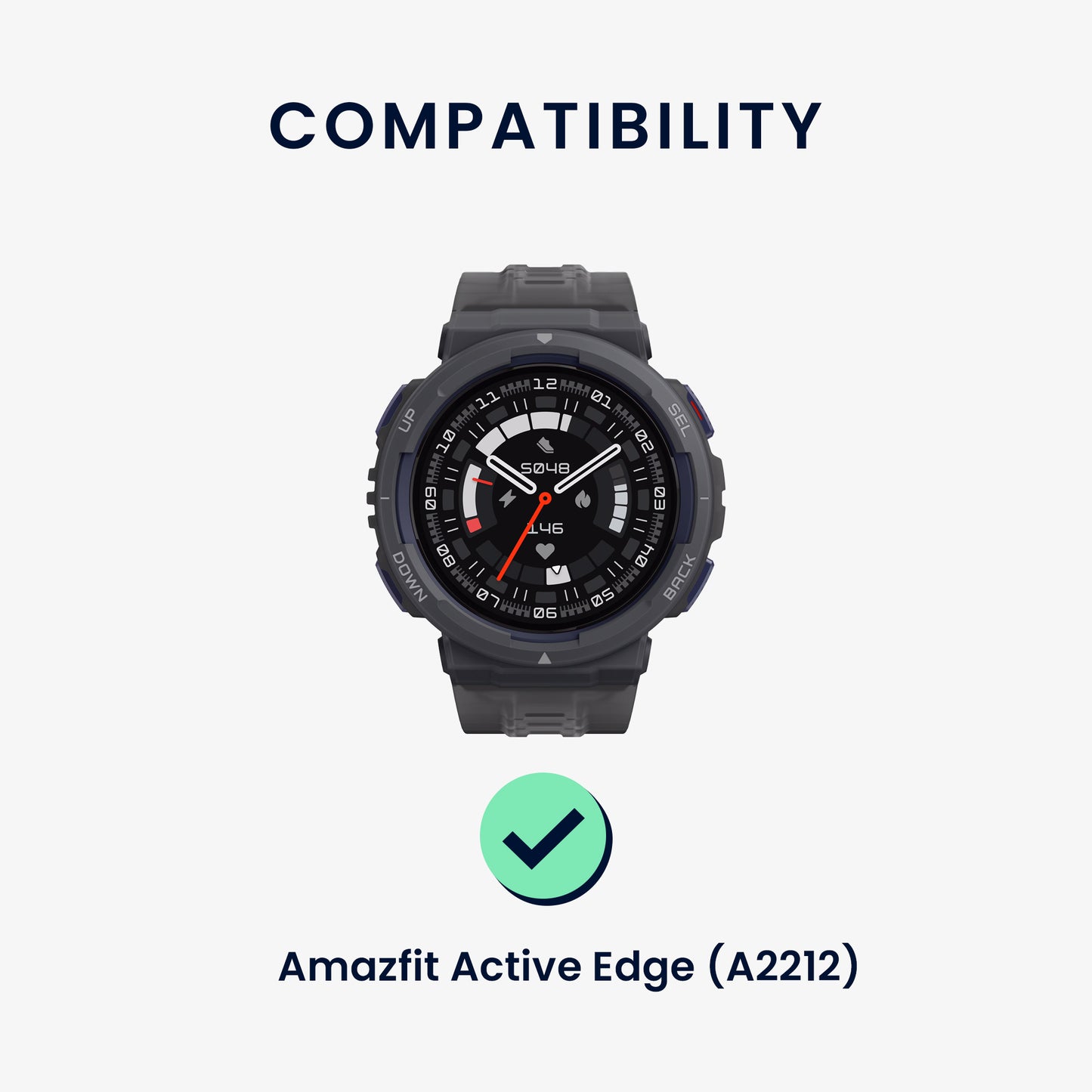 kwmobile Silikon Uhrenarmband für Amazfit Active Edge (A2212) Armband - Ersatzarmband für Fitnesstracker - Wechselarmband Smartwatch - Schwarz Orange Schwarz
