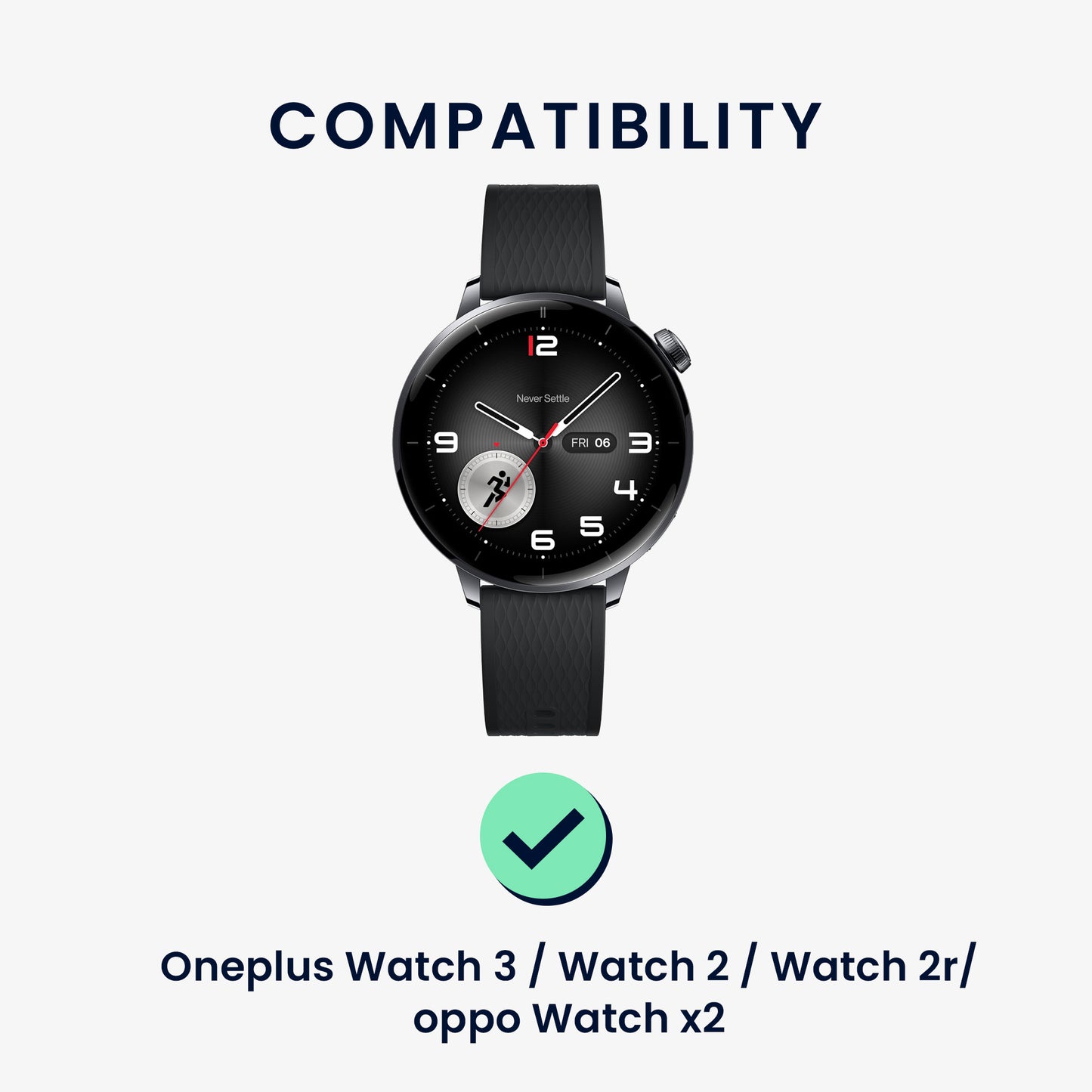 kwmobile Silikon Uhrenarmband für OnePlus Watch 3 / 2 / 2R / Oppo Watch X2 Armband - Ersatzarmband für Fitnesstracker - Wechselarmband Smartwatch - Schwarz Orange Schwarz